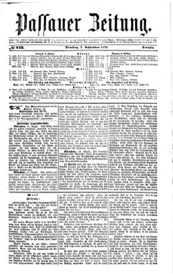 Passauer Zeitung Dienstag 3. September 1872