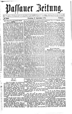 Passauer Zeitung Dienstag 17. September 1872