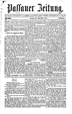 Passauer Zeitung Freitag 20. September 1872