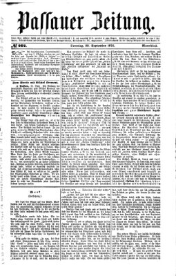 Passauer Zeitung Sonntag 22. September 1872