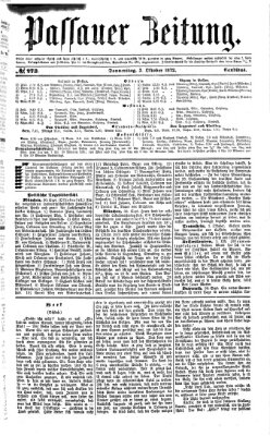 Passauer Zeitung Donnerstag 3. Oktober 1872