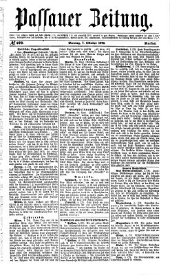 Passauer Zeitung Montag 7. Oktober 1872