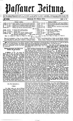 Passauer Zeitung Mittwoch 23. Oktober 1872