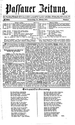 Passauer Zeitung Donnerstag 24. Oktober 1872