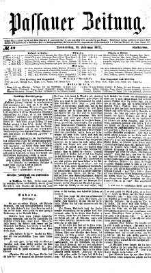 Passauer Zeitung Donnerstag 13. Februar 1873