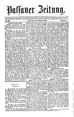 Passauer Zeitung Donnerstag 20. Februar 1873