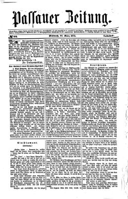 Passauer Zeitung Mittwoch 26. März 1873
