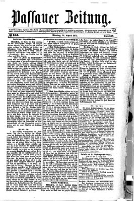 Passauer Zeitung Montag 21. April 1873