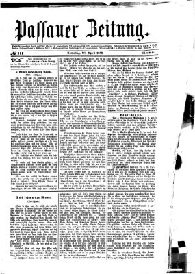 Passauer Zeitung Samstag 26. April 1873