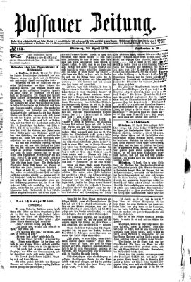 Passauer Zeitung Mittwoch 30. April 1873