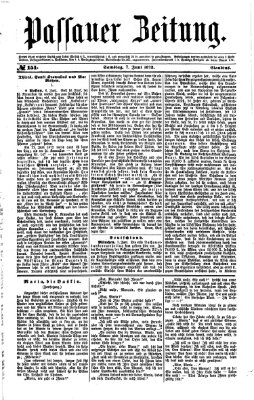 Passauer Zeitung Samstag 7. Juni 1873