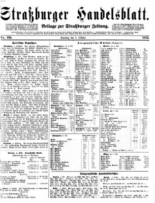 Straßburger Handelsblatt Sonntag 5. Oktober 1873