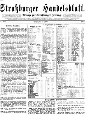 Straßburger Handelsblatt Dienstag 7. Oktober 1873