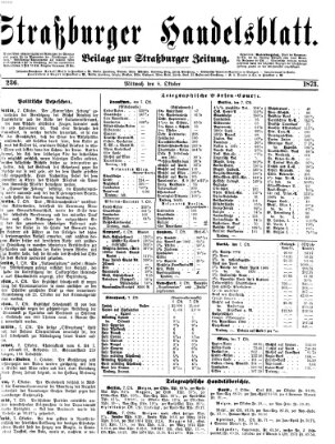 Straßburger Handelsblatt Mittwoch 8. Oktober 1873