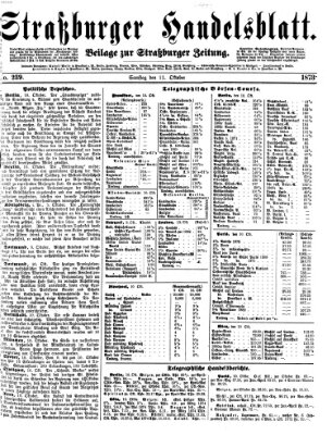 Straßburger Handelsblatt Samstag 11. Oktober 1873