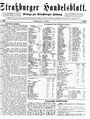 Straßburger Handelsblatt Samstag 18. Oktober 1873