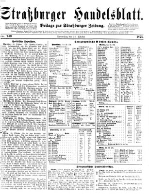 Straßburger Handelsblatt Donnerstag 23. Oktober 1873