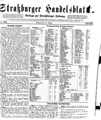 Straßburger Handelsblatt Mittwoch 29. Oktober 1873