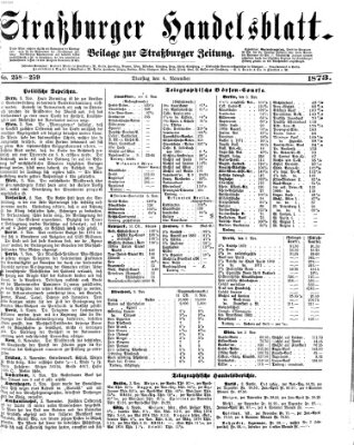 Straßburger Handelsblatt Dienstag 4. November 1873