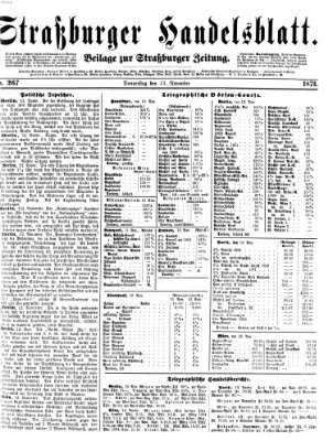 Straßburger Handelsblatt Donnerstag 13. November 1873