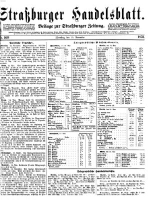 Straßburger Handelsblatt Samstag 15. November 1873