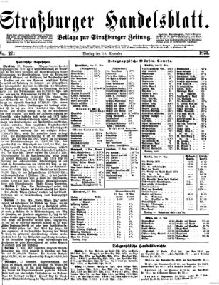 Straßburger Handelsblatt Dienstag 18. November 1873