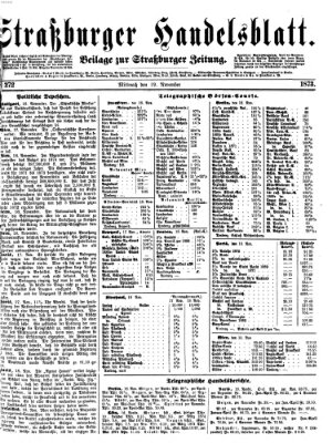 Straßburger Handelsblatt Mittwoch 19. November 1873