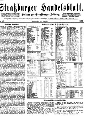 Straßburger Handelsblatt Dienstag 25. November 1873