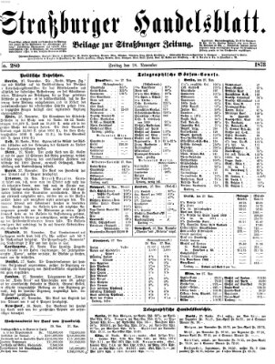 Straßburger Handelsblatt Freitag 28. November 1873