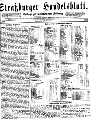 Straßburger Handelsblatt Samstag 29. November 1873