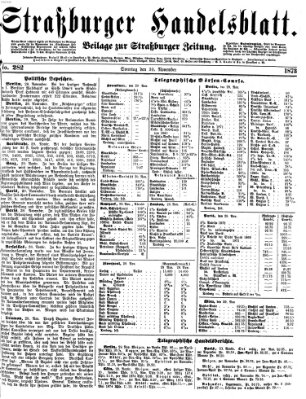 Straßburger Handelsblatt Sonntag 30. November 1873