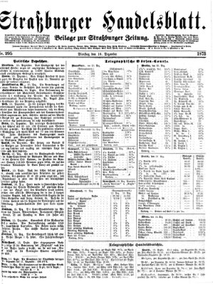 Straßburger Handelsblatt Dienstag 16. Dezember 1873