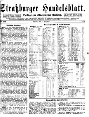 Straßburger Handelsblatt Mittwoch 17. Dezember 1873