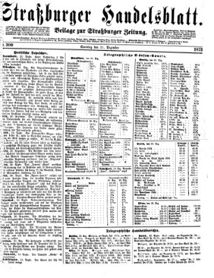 Straßburger Handelsblatt Sonntag 21. Dezember 1873