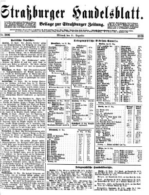 Straßburger Handelsblatt Mittwoch 31. Dezember 1873