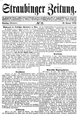 Straubinger Zeitung Samstag 13. Januar 1872