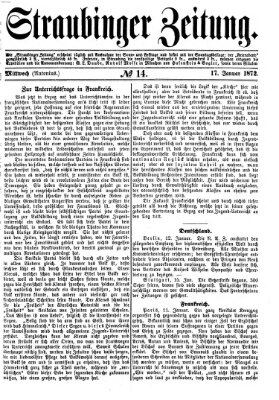 Straubinger Zeitung Mittwoch 17. Januar 1872