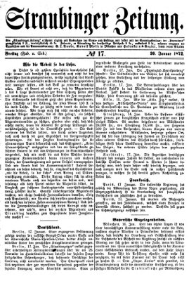 Straubinger Zeitung Samstag 20. Januar 1872