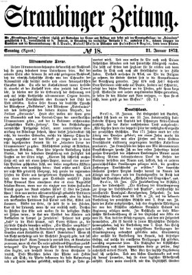 Straubinger Zeitung Sonntag 21. Januar 1872