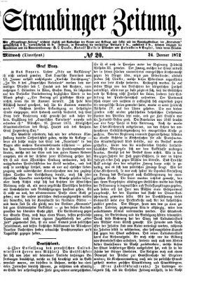 Straubinger Zeitung Mittwoch 24. Januar 1872