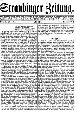 Straubinger Zeitung Dienstag 6. Februar 1872