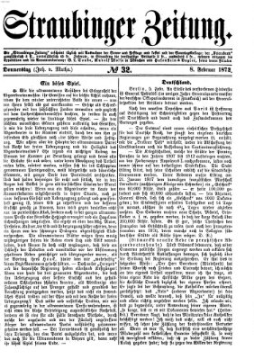 Straubinger Zeitung Donnerstag 8. Februar 1872