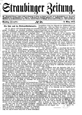 Straubinger Zeitung Samstag 9. März 1872