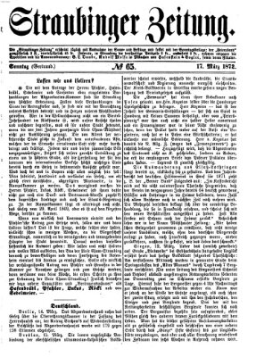 Straubinger Zeitung Sonntag 17. März 1872