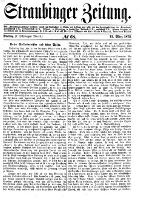 Straubinger Zeitung Freitag 22. März 1872