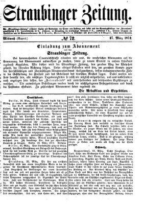 Straubinger Zeitung Mittwoch 27. März 1872