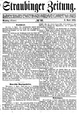 Straubinger Zeitung Samstag 6. April 1872