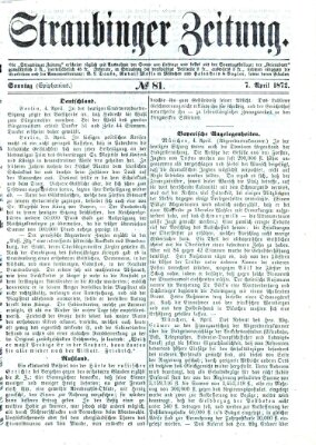 Straubinger Zeitung Sonntag 7. April 1872