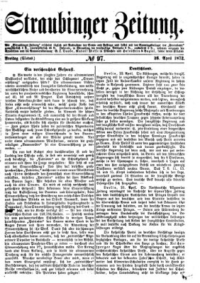 Straubinger Zeitung Freitag 26. April 1872