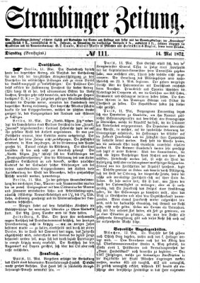 Straubinger Zeitung Dienstag 14. Mai 1872